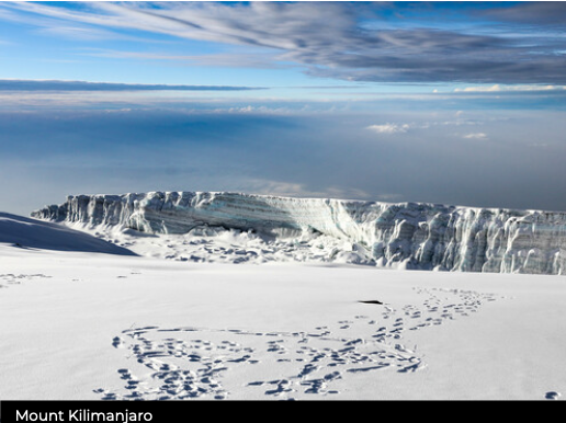 Snowy peak at Mount Kilimanjaro
