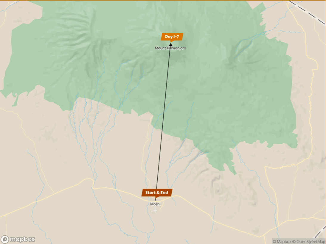 7 day Machame route to Kilimanjaro